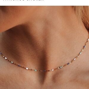 NWT Atolea Mykonos Choker Gold Multicolor Waterproof Necklace
